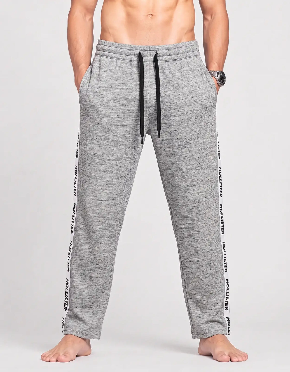 Hollister Men Cotton Gray Winter Trousers 2XL
