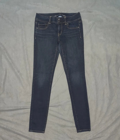 American Eagle Women Cotton Dark Blue Jeans M - additional view 3