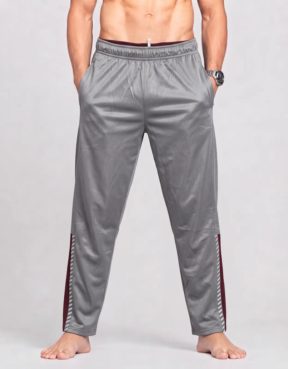 Trouble Maker Men Polyester Gray Winter Trousers XL