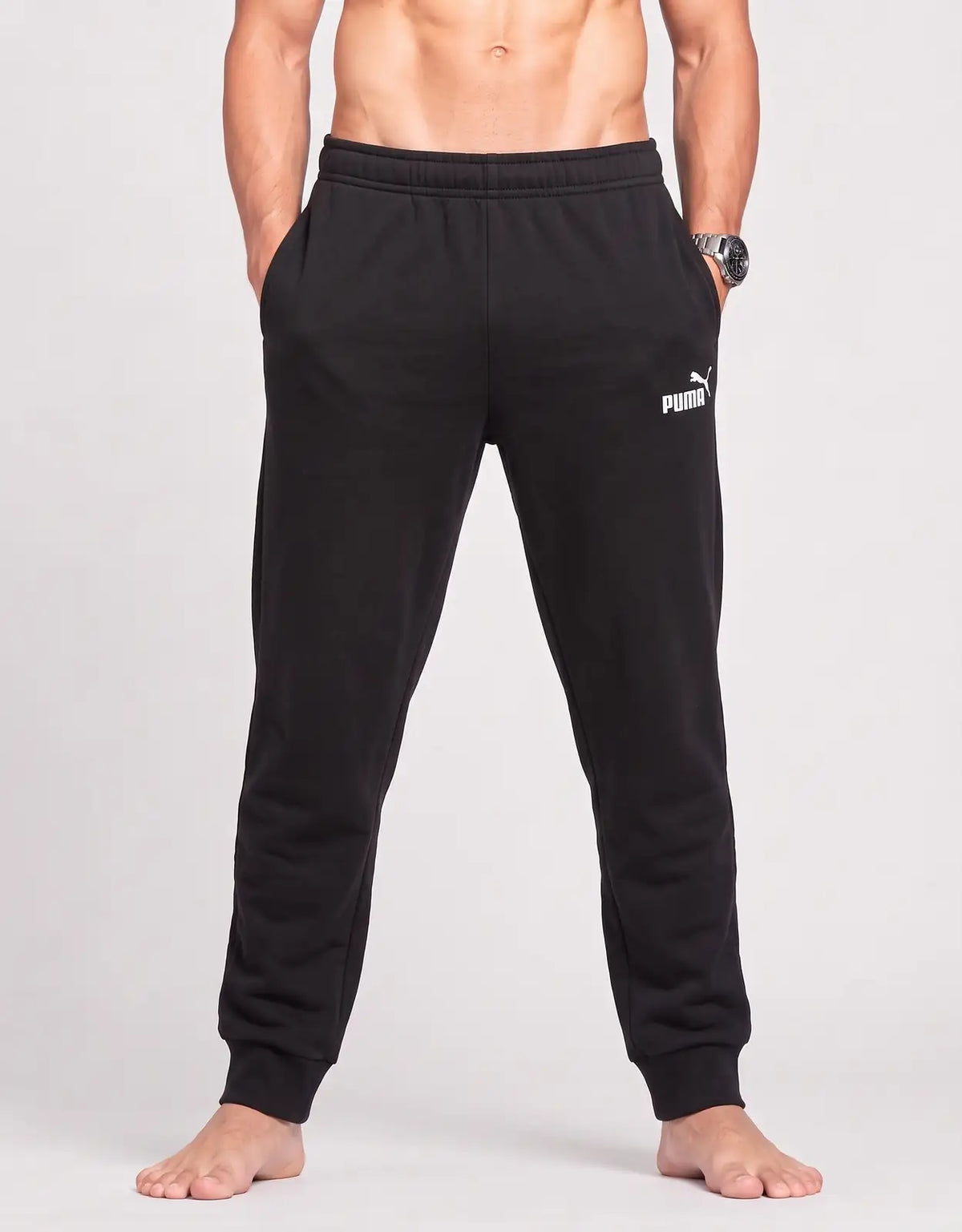 Puma Men Sports Cotton Black Trackpants M
