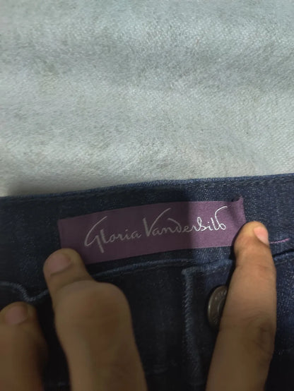 Gloria Vanderbilt Women Cotton Dark Blue Jeans XL - additional view 2