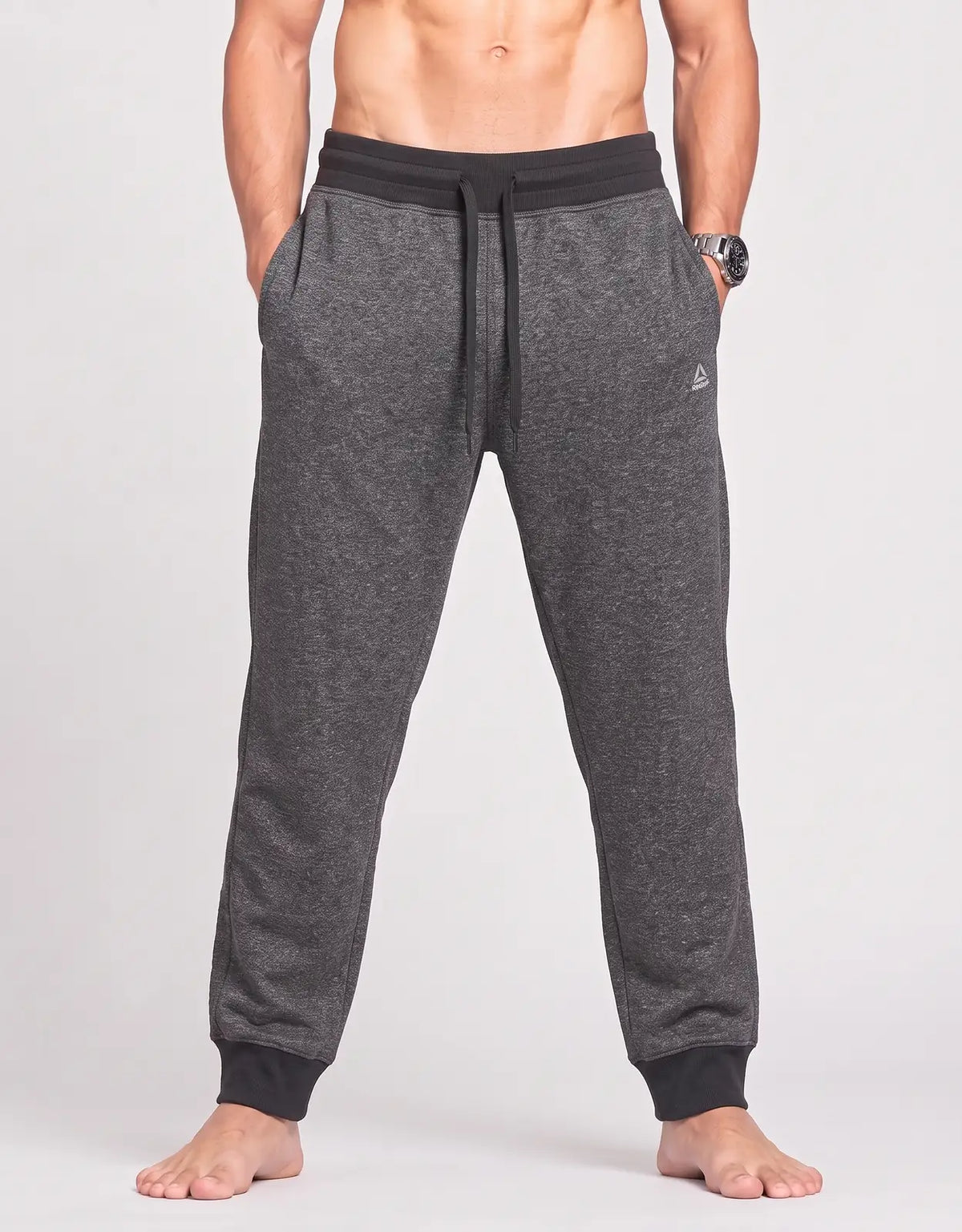 RBX Men Sports Polyester Charcoal Trackpants XL