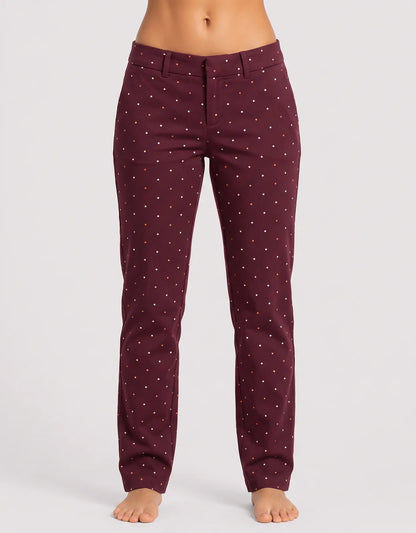 Old Navy Women Cotton Maroon White Chinos M