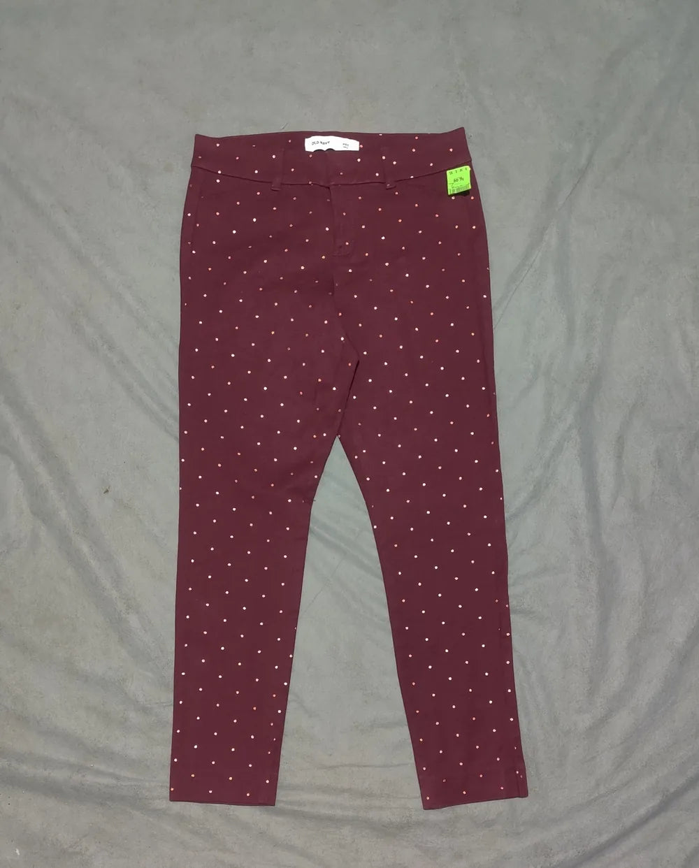 Old Navy Women Cotton Maroon White Chinos M - additional view 3