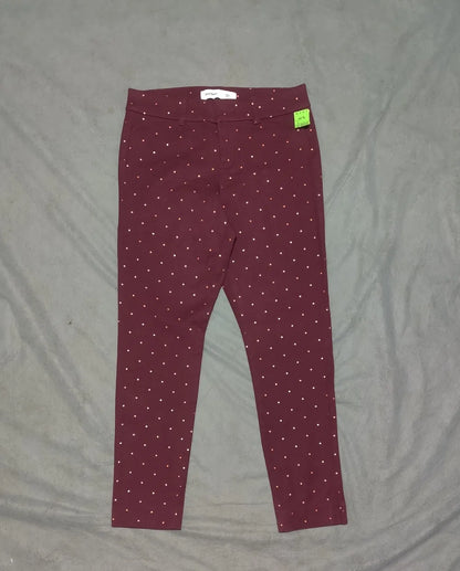 Old Navy Women Cotton Maroon White Chinos M - additional view 3