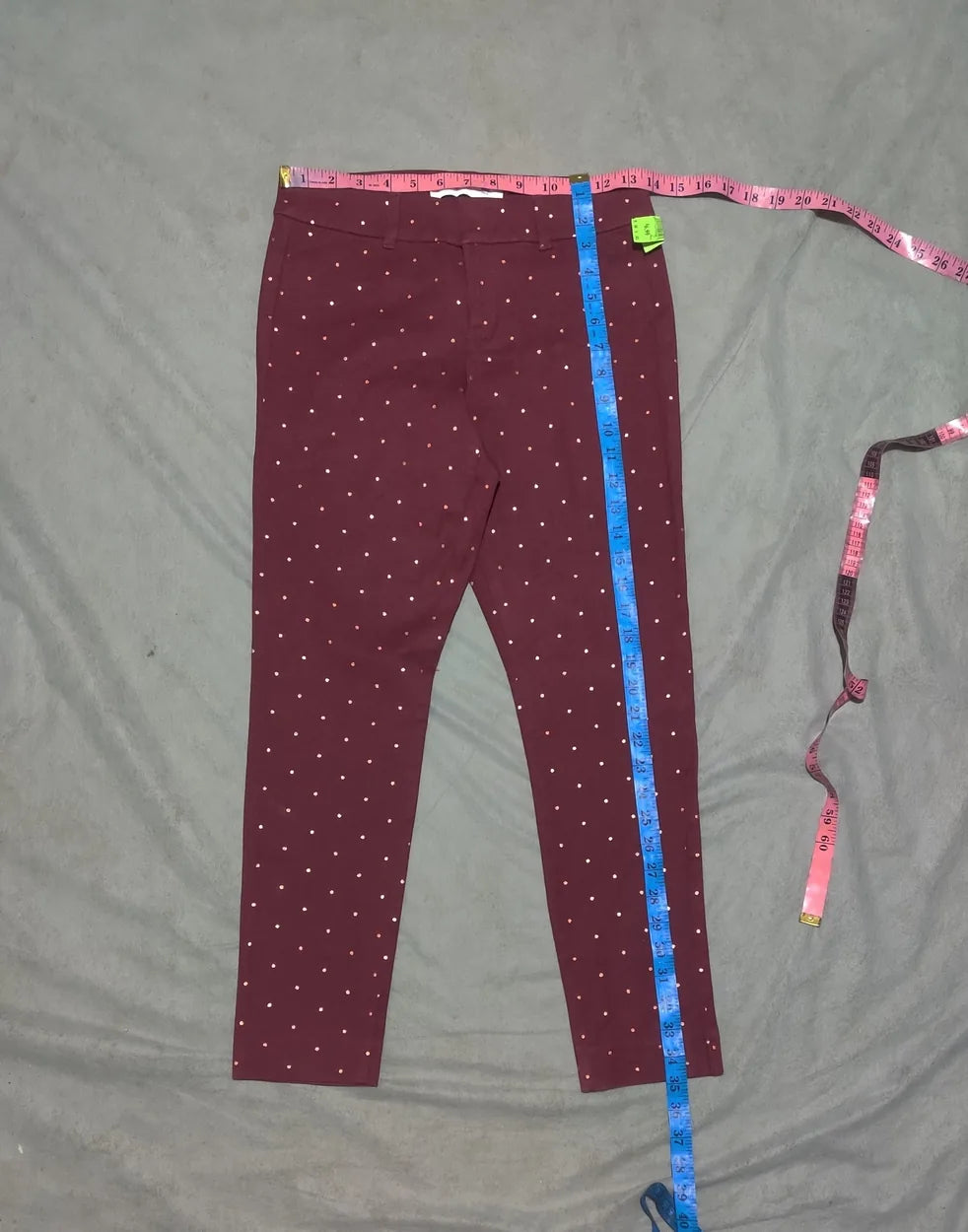 Old Navy Women Cotton Maroon White Chinos M - additional view 4