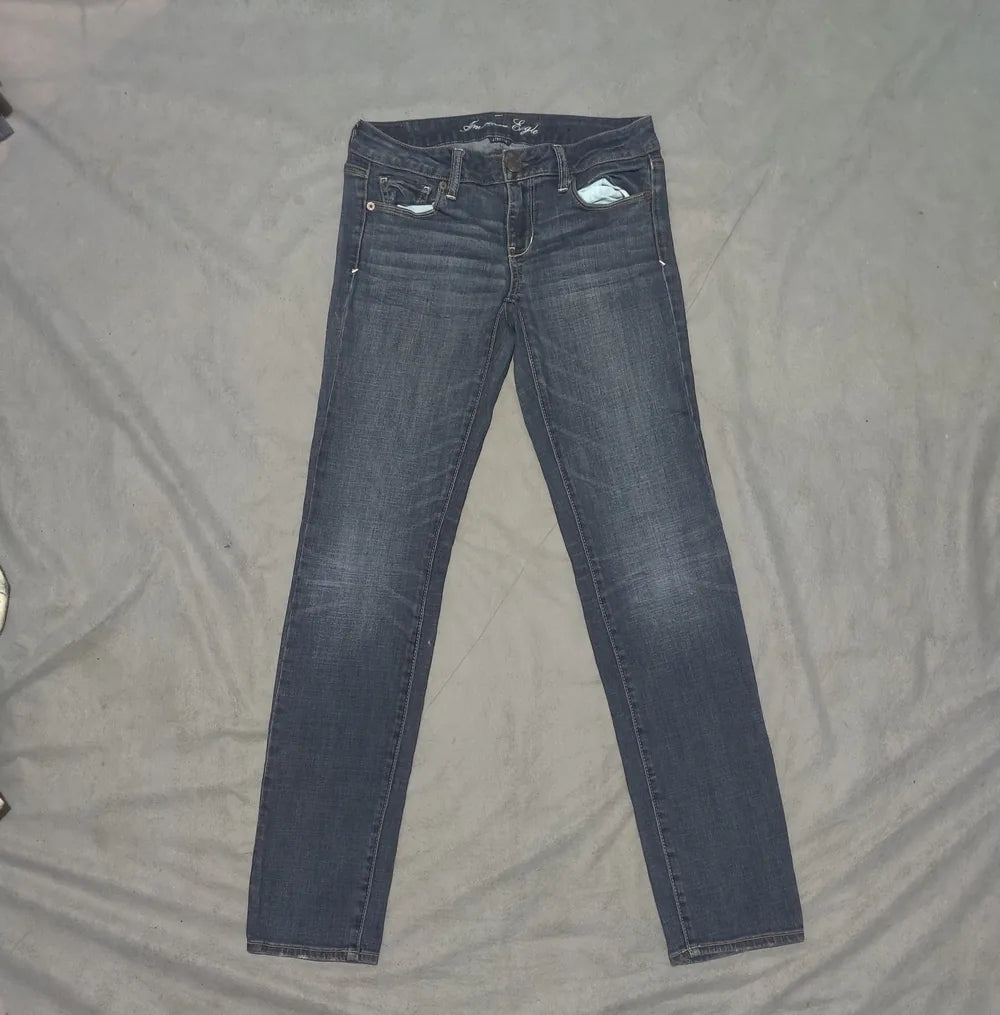 American Eagle Women Cotton Dark Gray Jeans M - additional view 3