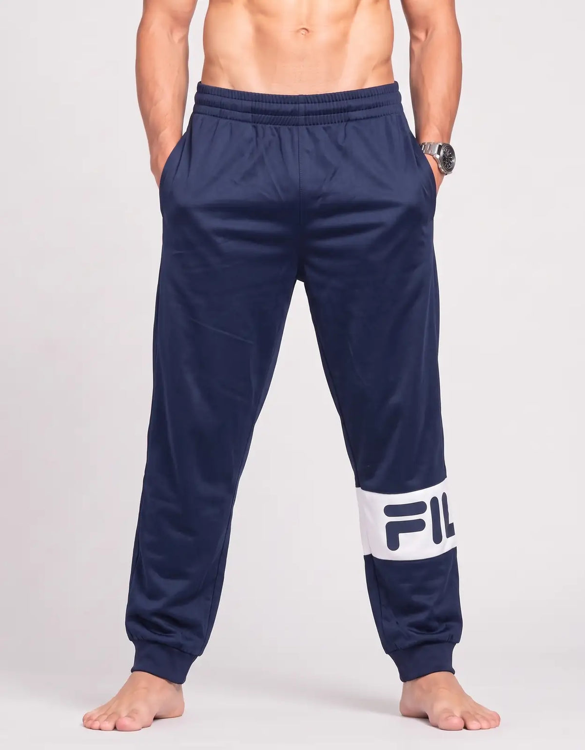 Fila Men Sports Polyester Navy Trackpants XL
