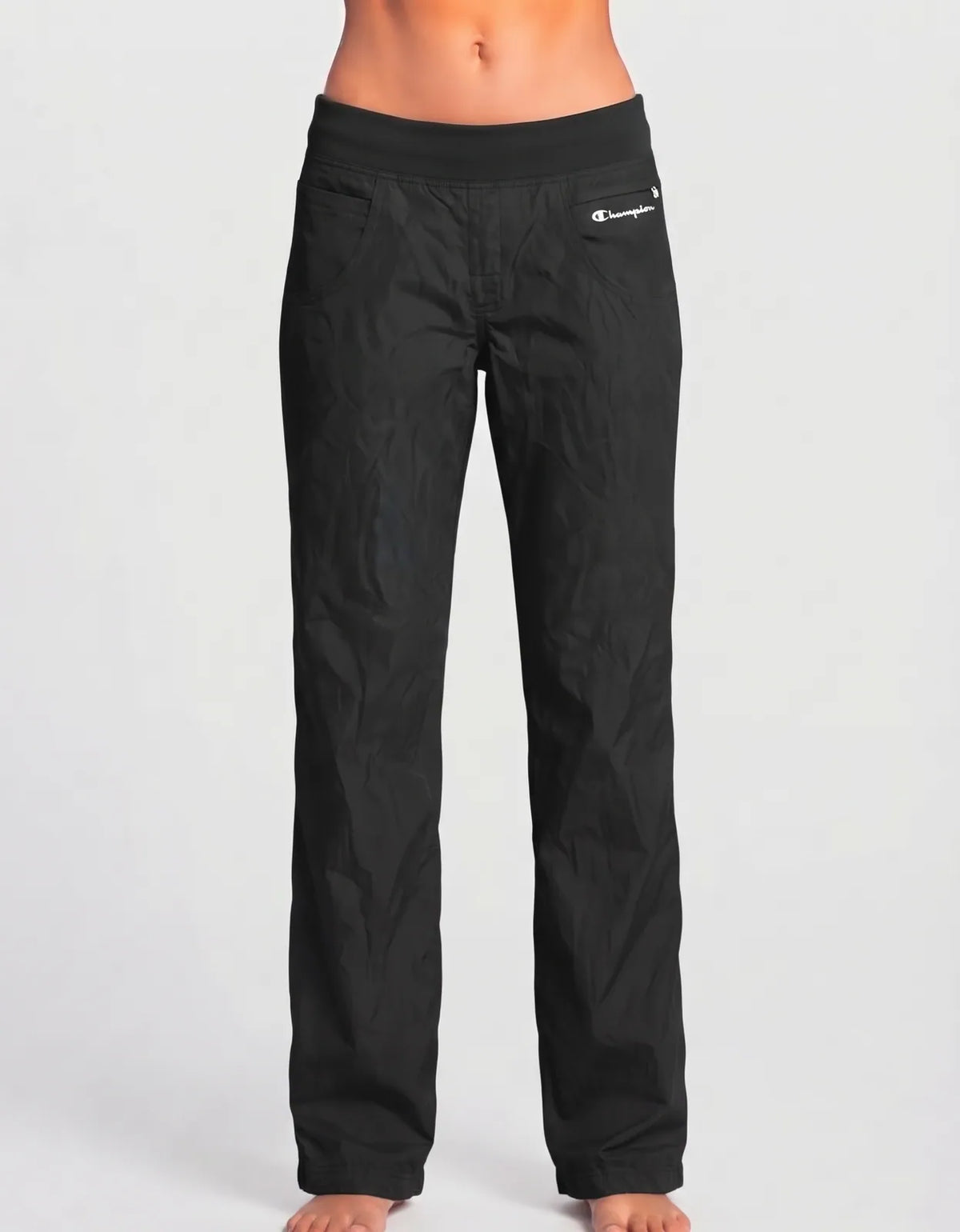 Champion Women Black Sport Trouser - Preloved Ladies Trousers Pakistan - Summer Polyester - Size 28 to 30