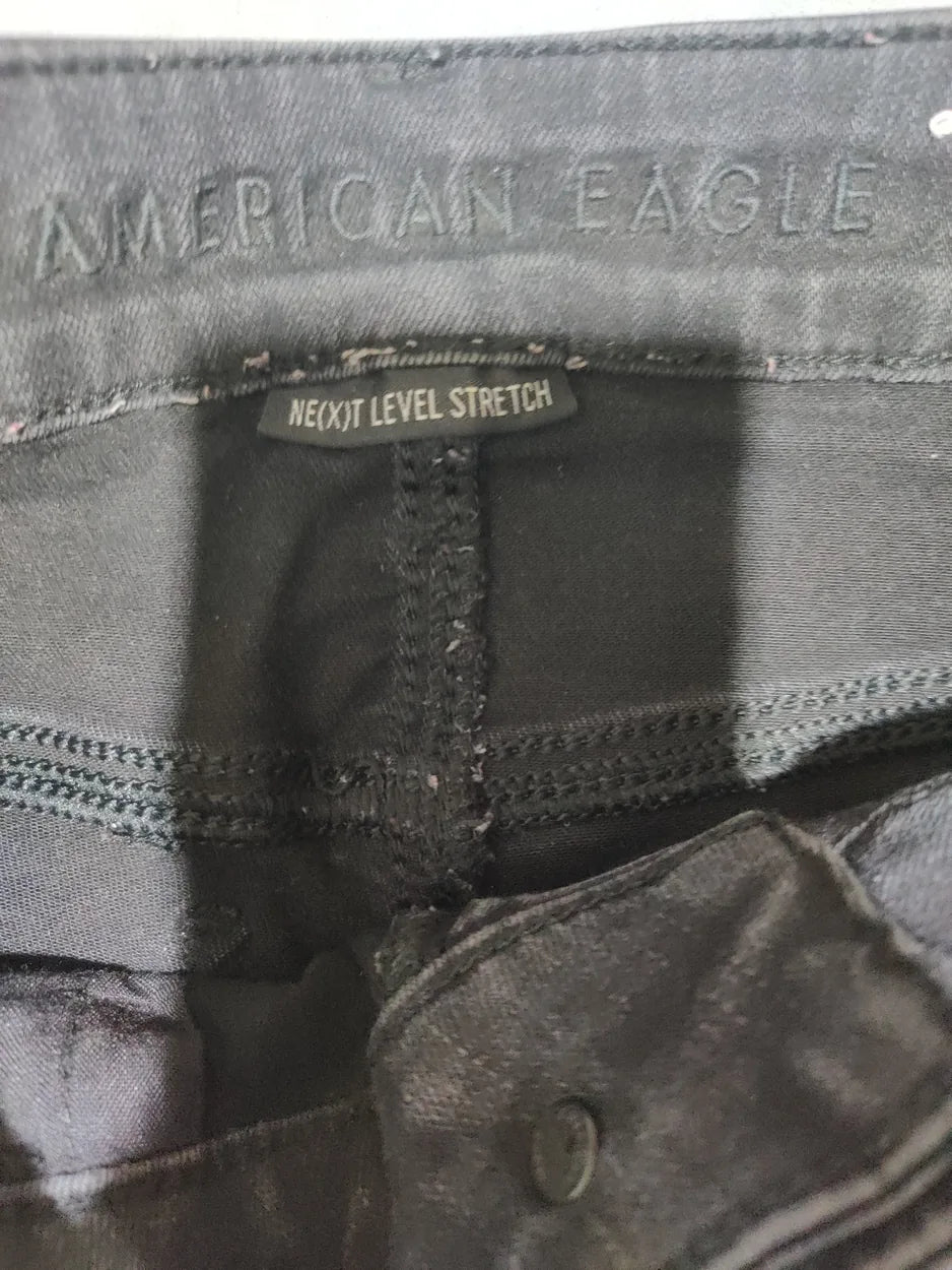 American Eagle Cotton Women Cotton Dark Gray Jeans S - additional view 2