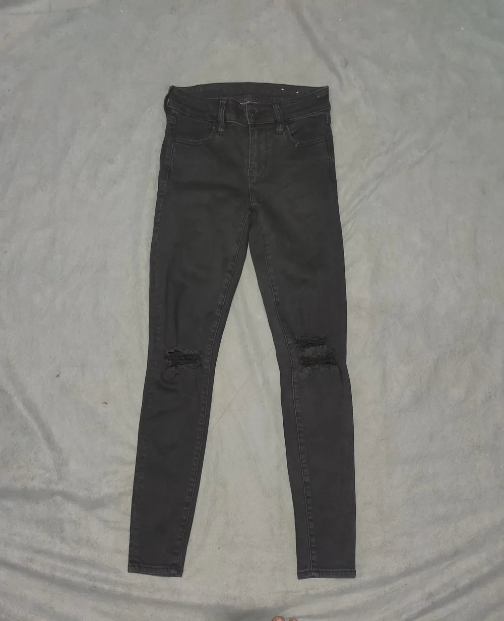 American Eagle Cotton Women Cotton Dark Gray Jeans S - additional view 3