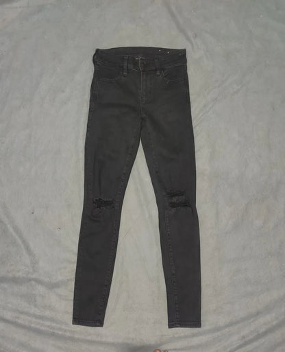 American Eagle Cotton Women Cotton Dark Gray Jeans S - additional view 3