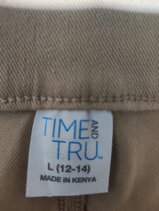 Time And Tru Women Cotton Khaki Jeans L - additional view 2