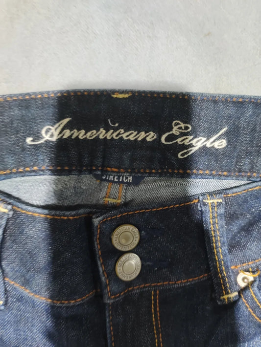 American Eagle Women Cotton Dark Blue Jeans M - additional view 2