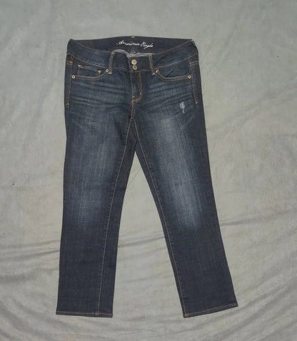 American Eagle Women Cotton Dark Blue Jeans M - additional view 3