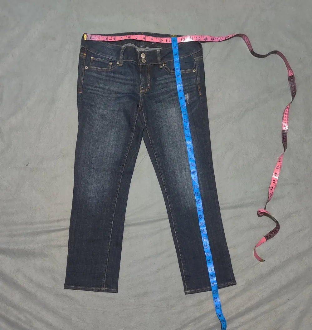 American Eagle Women Cotton Dark Blue Jeans M - additional view 4