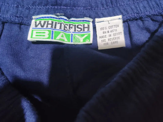 White Fish Men Cotton Navy Trousers L - additional view 2