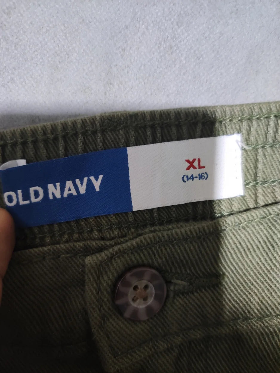 Old Navy Women Cotton Olive Cargo Pants M - additional view 2