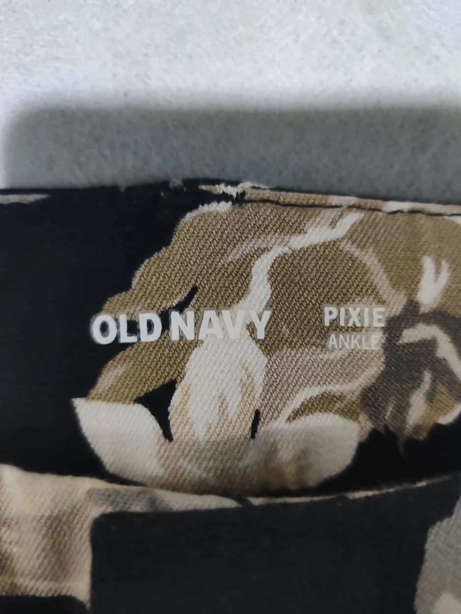 Old Navy Women Cotton Black Beige Pants S - additional view 2