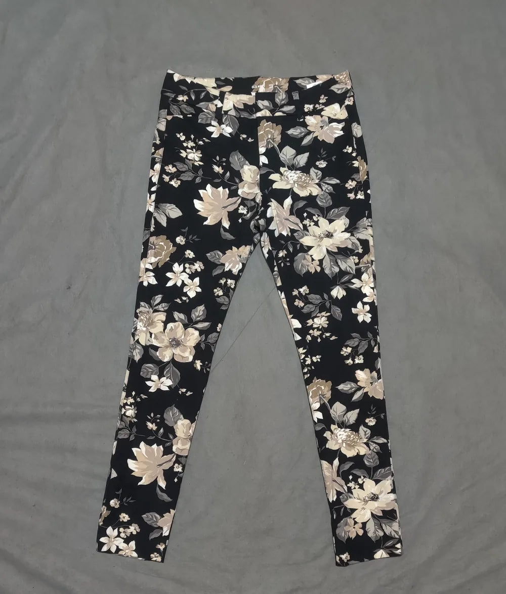 Old Navy Women Cotton Black Beige Pants S - additional view 3