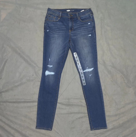 Old Navy Women Cotton Blue Jeans M - additional view 2