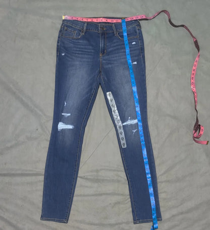 Old Navy Women Cotton Blue Jeans M - additional view 3