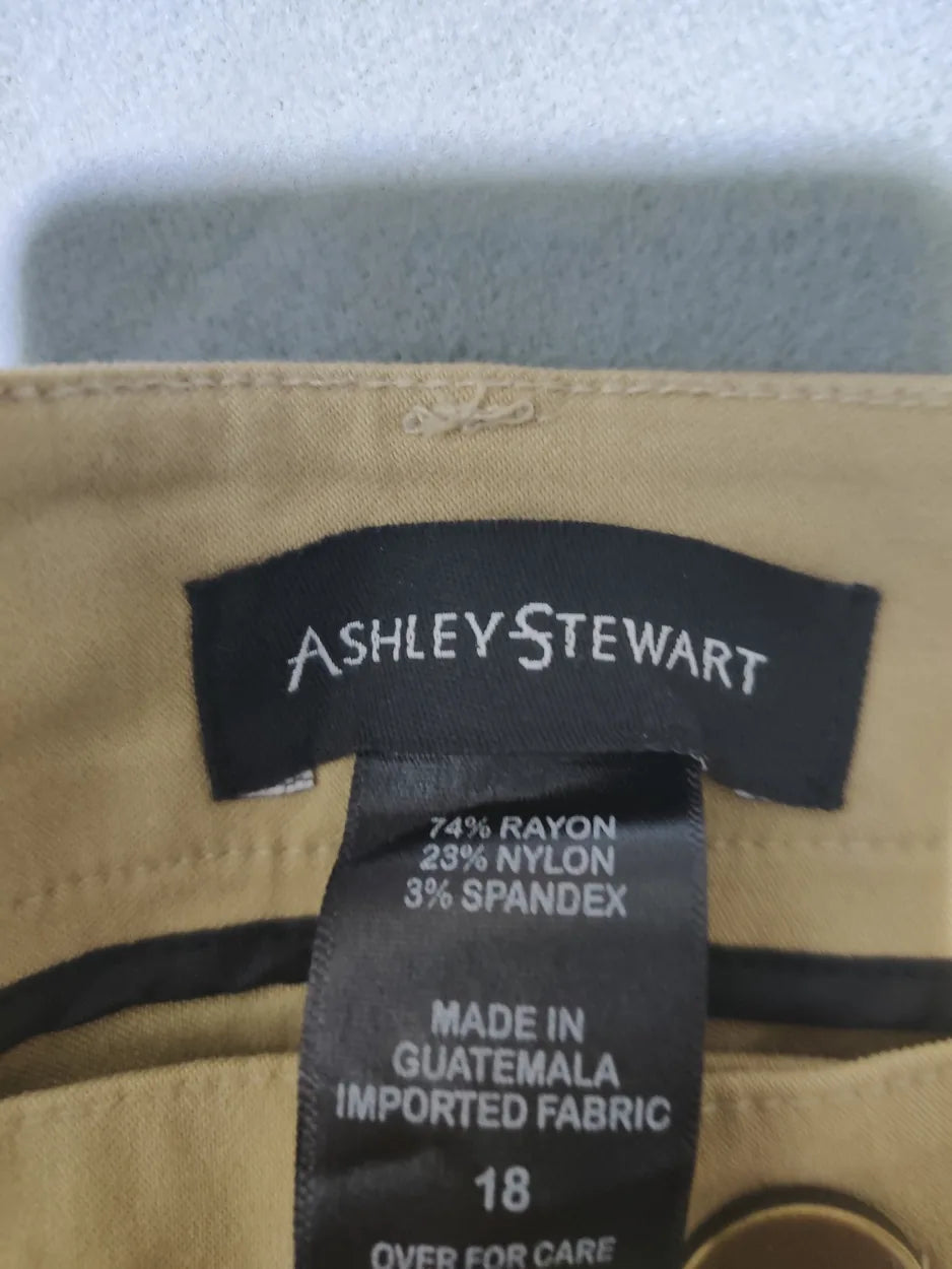 Ashley Stewart Women Cotton Beige Chinos XL - additional view 2