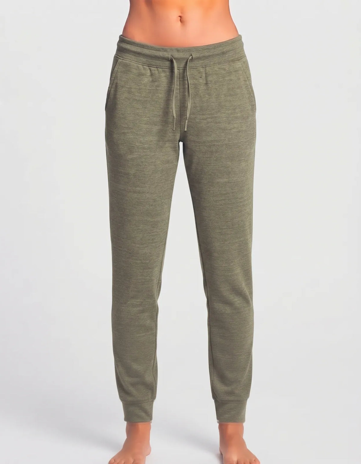 Athletic Works Women Olive Sport Trouser - Preloved Ladies Trousers Pakistan - Summer Polyester - Size 24 to 26