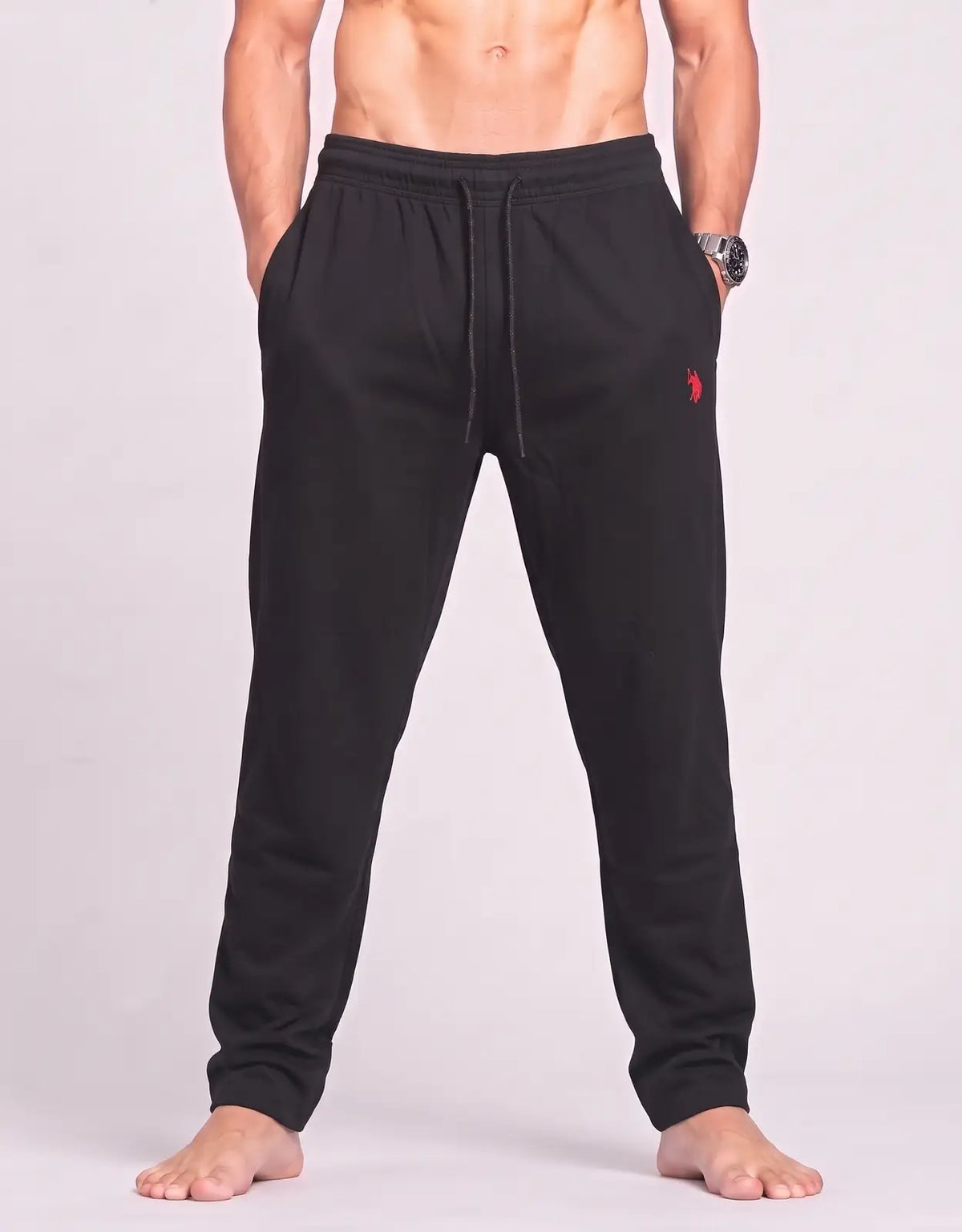 Polo U.S. Assn Men Polyester Black Winter Trousers XL