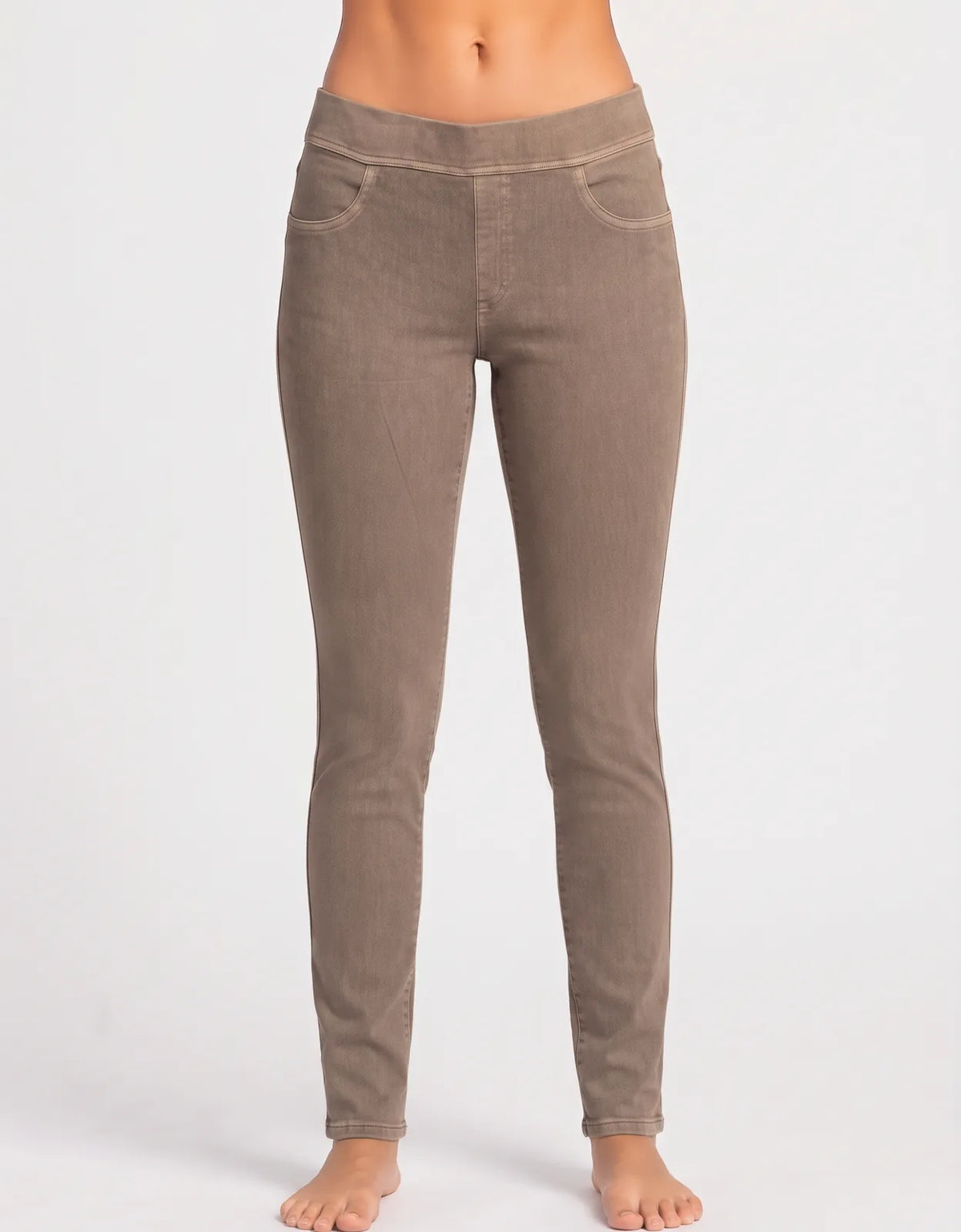 Time And Tru Women Cotton Brown Jeggings L