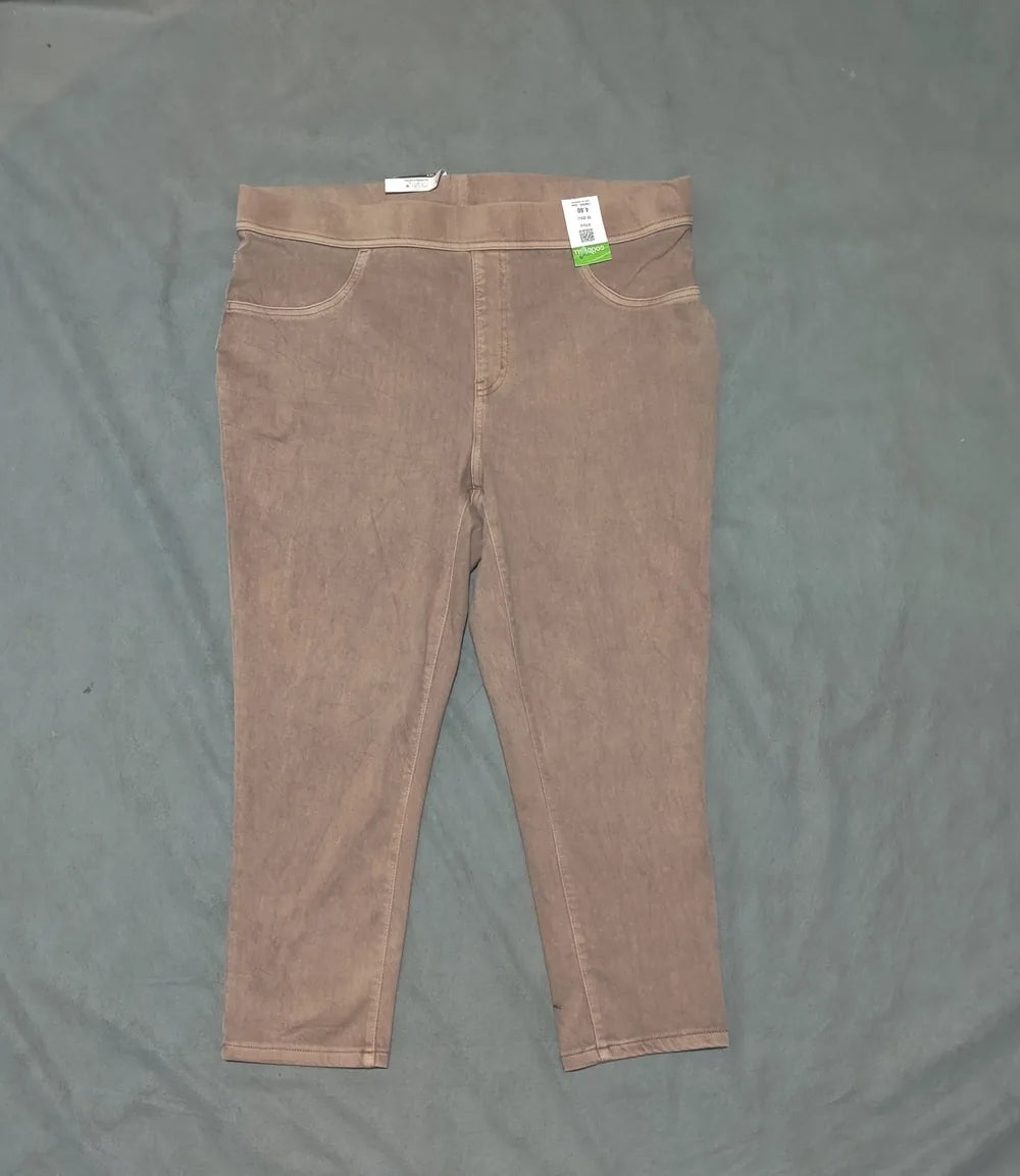 Time And Tru Women Cotton Brown Jeggings L - additional view 3