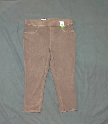 Time And Tru Women Cotton Brown Jeggings L - additional view 3