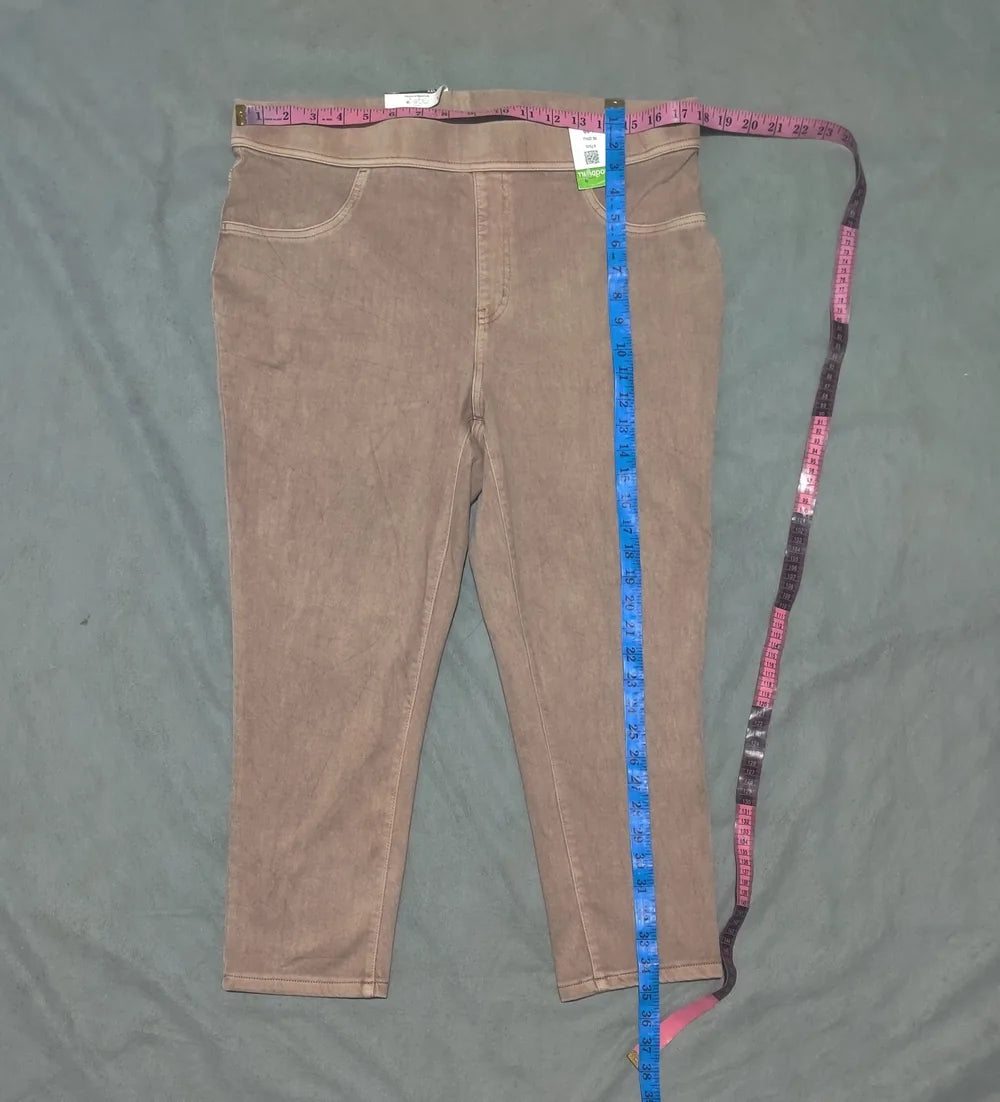 Time And Tru Women Cotton Brown Jeggings L - additional view 4