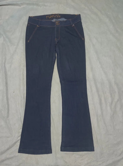 Rue 21 Women Cotton Dark Blue Jeans M - additional view 3