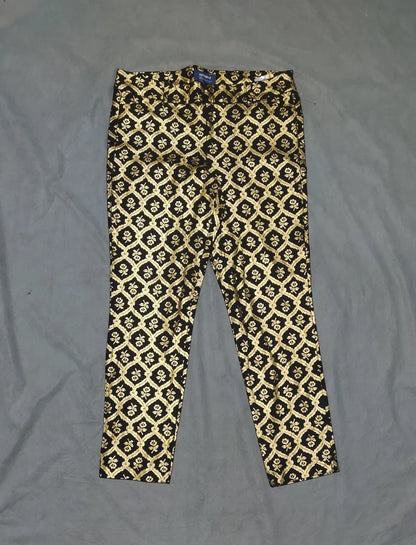 Old Navy Women Cotton Black Yellow Pants M - additional view 3