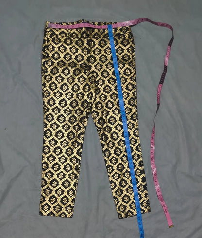 Old Navy Women Cotton Black Yellow Pants M - additional view 4