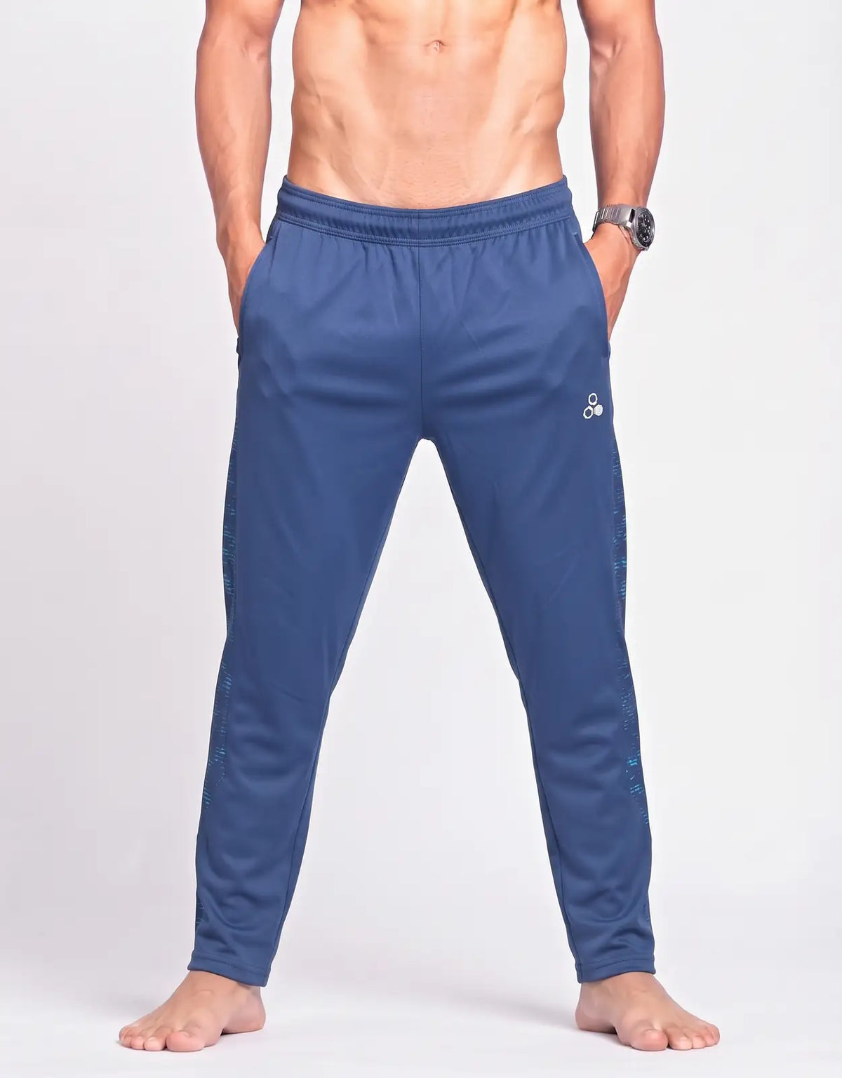 Tek Gear Men Sports Polyester Blue Trackpants L