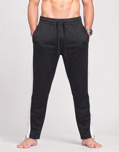 CSG Men Sports Polyester Black Trackpants M