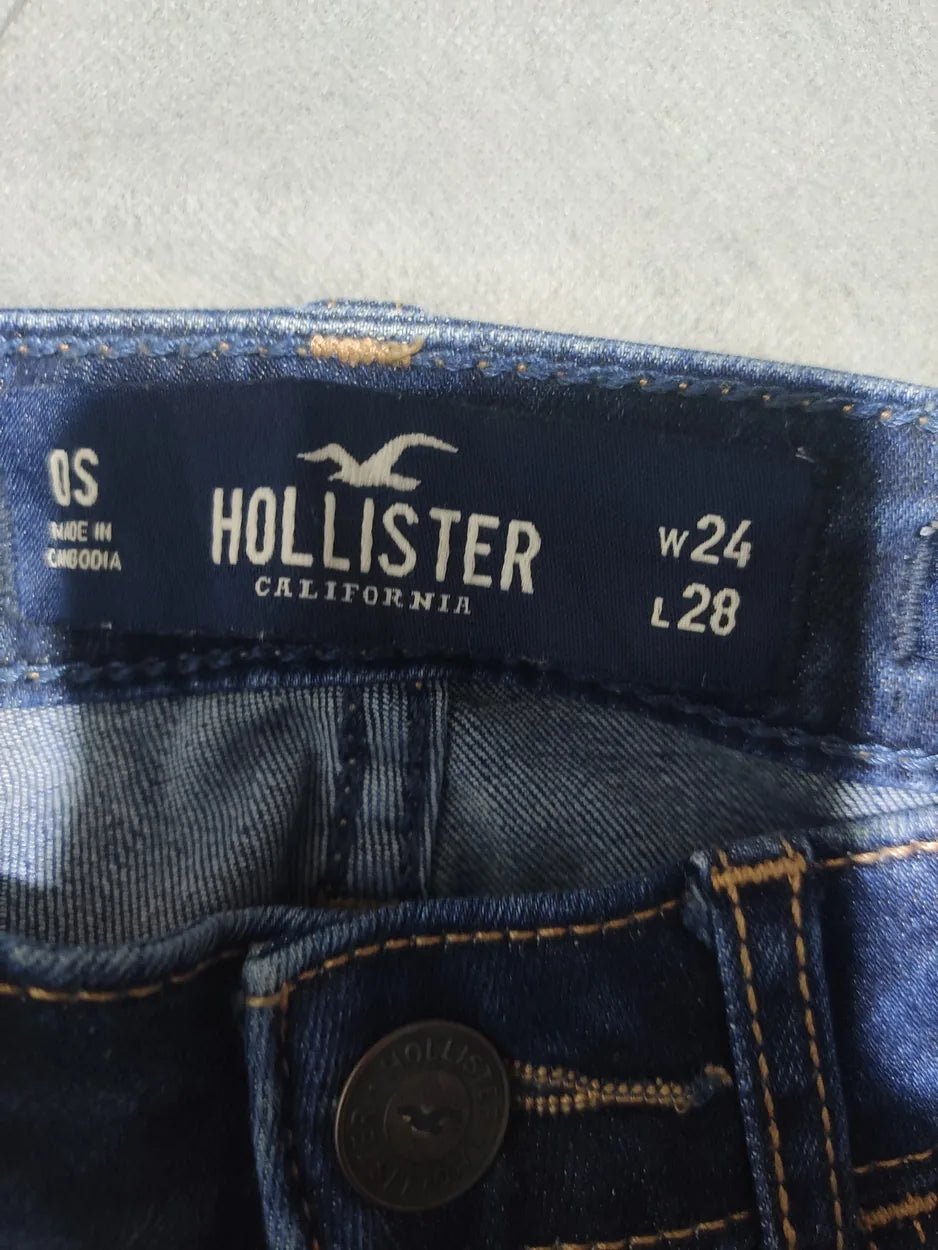 Hollister Women Cotton Dark Blue Jeans S - additional view 2