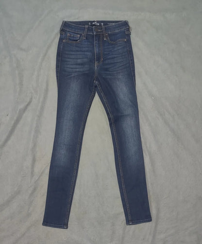 Hollister Women Cotton Dark Blue Jeans S - additional view 3