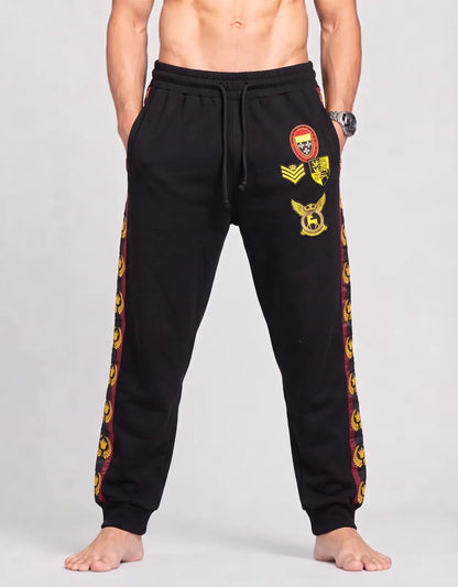 Reason Men Cotton Black Trousers L