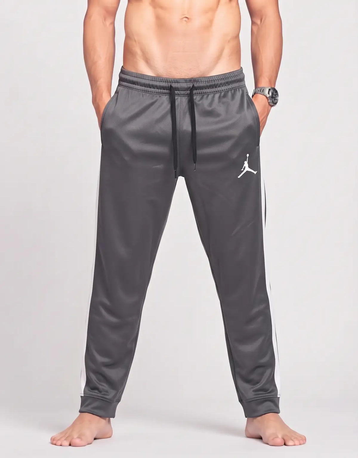 Jordan Men Sports Polyester Charcoal Trackpants XL
