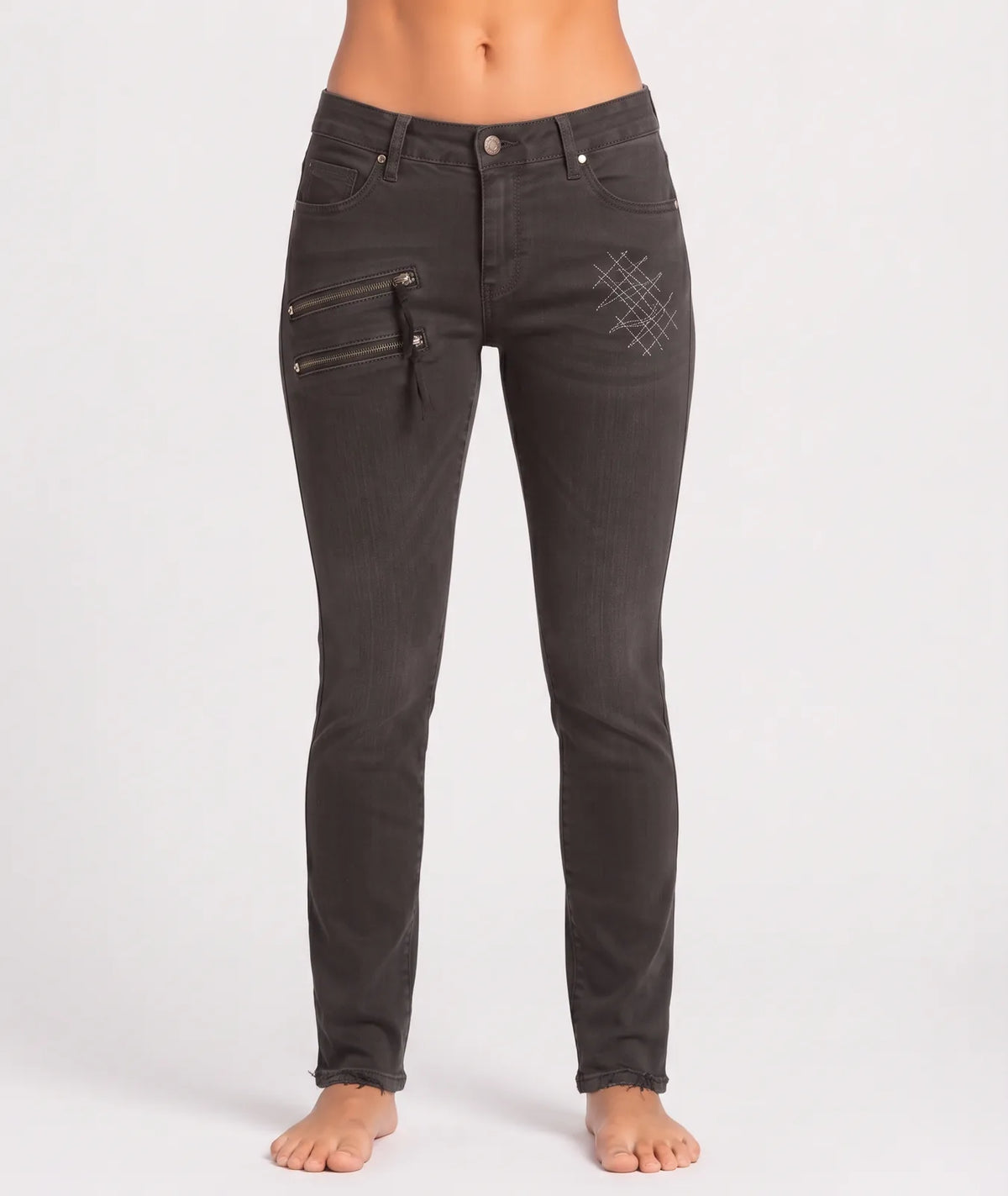 Brooklyn Basement Women Cotton Dark Gray Jeans M