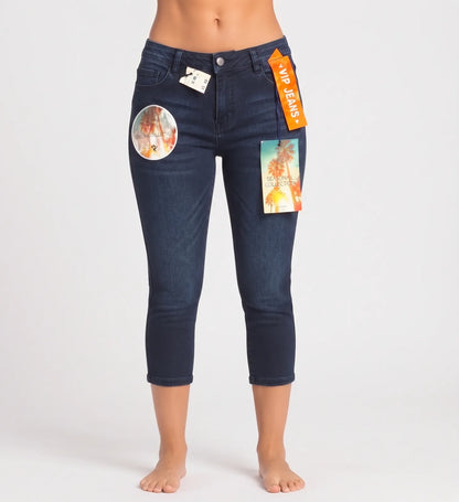 V.I.P Women Cotton Dark Blue Jeans XL