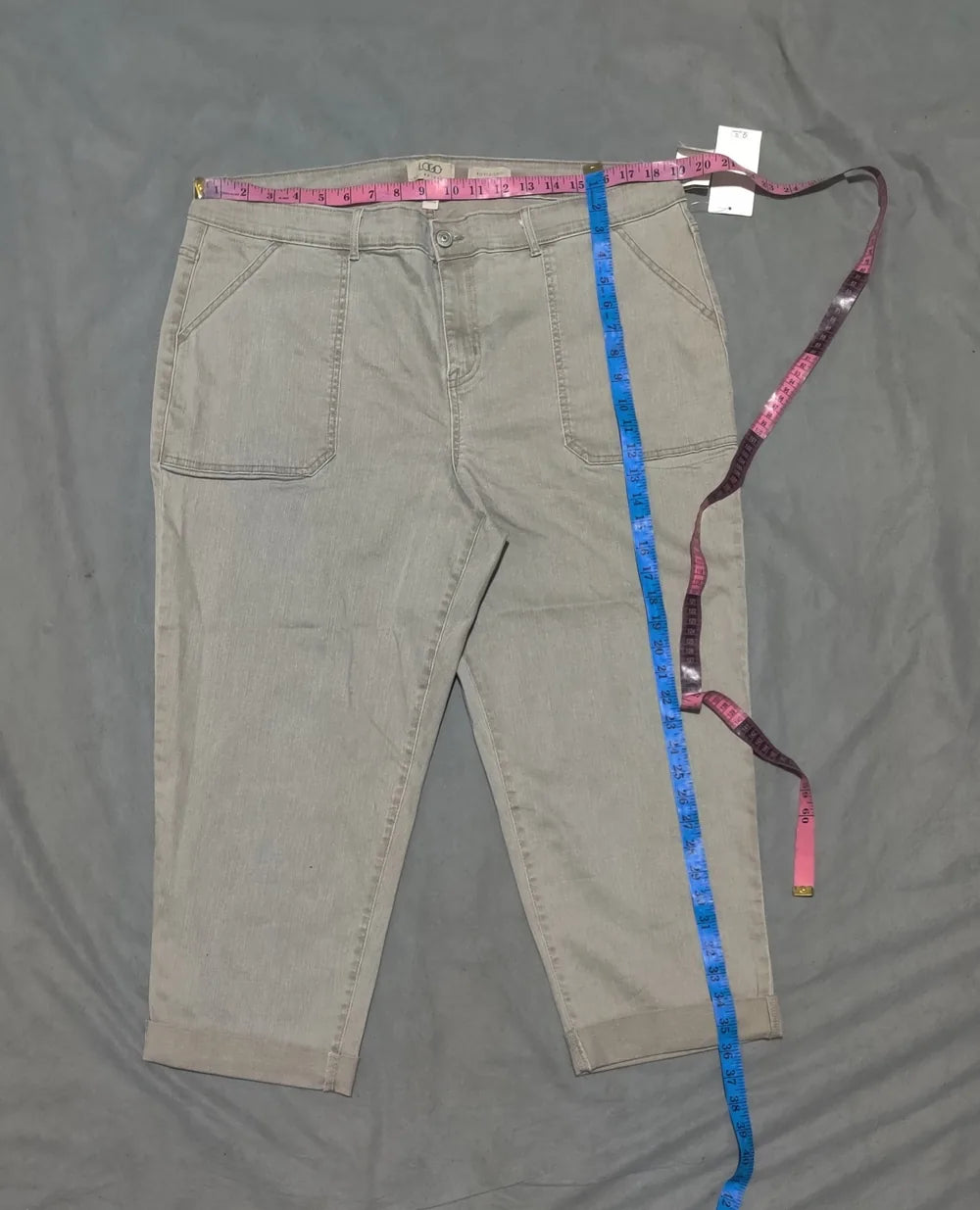 Lori Goldstein Women Cotton Light Gray Jeans XL - additional view 4