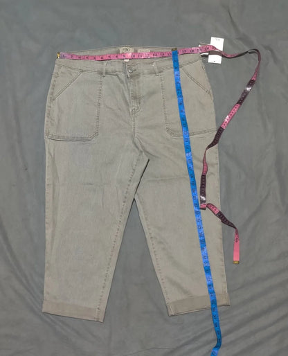 Lori Goldstein Women Cotton Light Gray Jeans XL - additional view 4