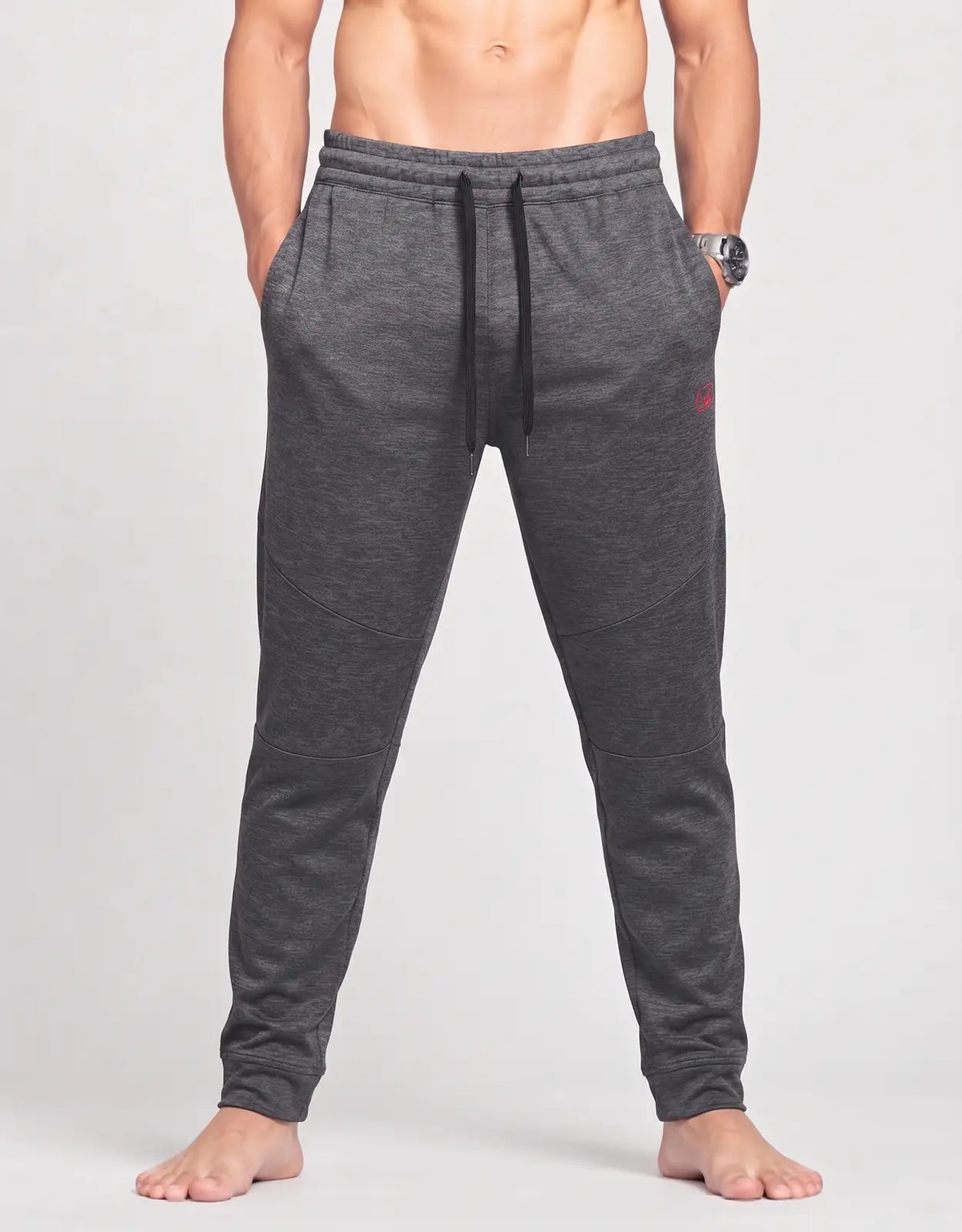 AND 1 Men Sports Polyester Charcoal Trackpants M