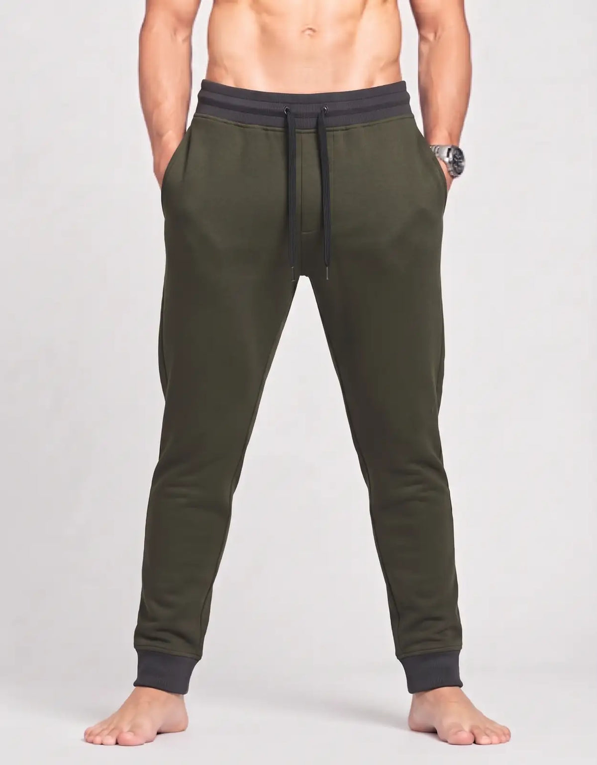 George Men Sports Polyester Charcoal Trackpants XL