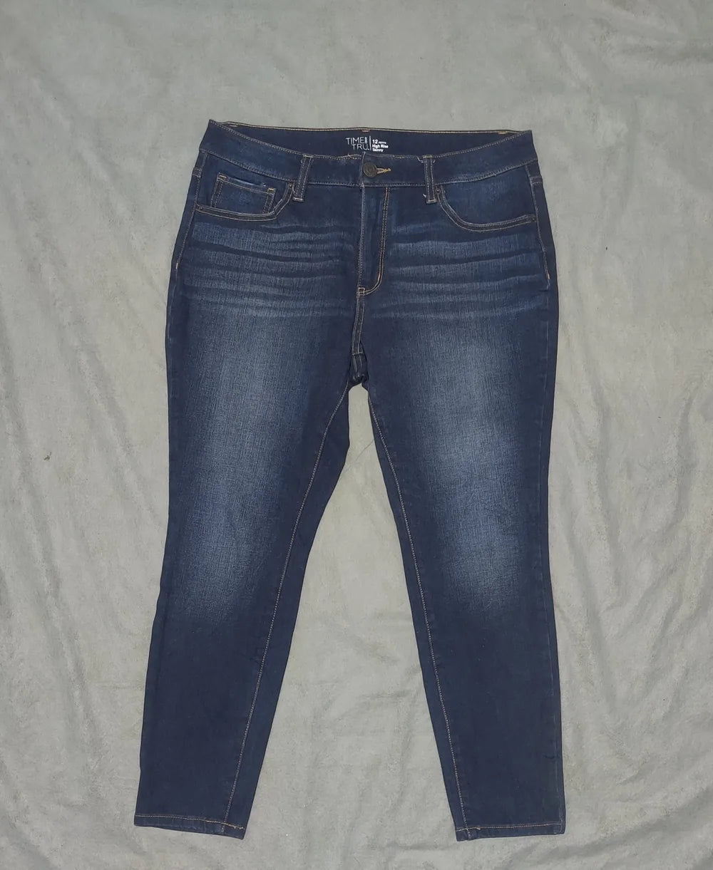 Time And Tru Women Cotton Dark Blue Jeans M - additional view 3