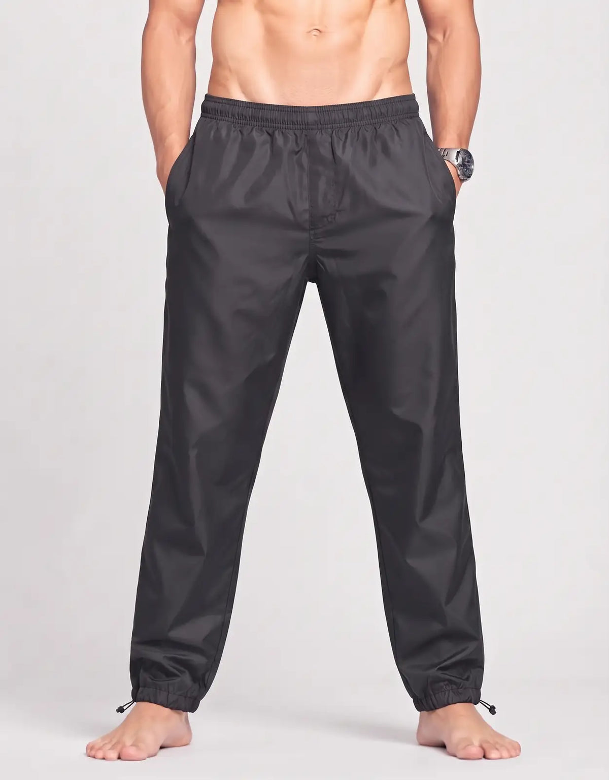 Jwod Skilcraft Men Sports Polyester Black Trackpants M